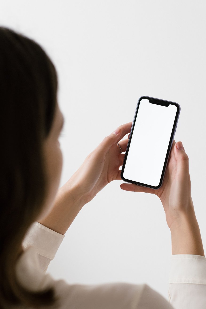 Mockup with Woman Holding Phone